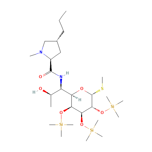 2,3,4-Tri-O-trimethylsilyllincomycin (CAS: 25420-97-7) - Chemical Structure and Molecular Formula 