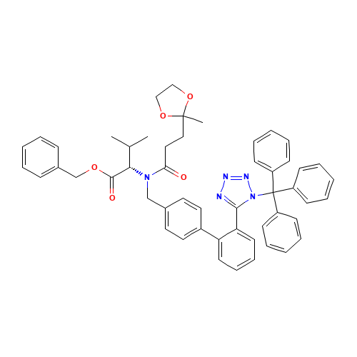 N-[(2'-Trityltetrazol[1,1'-biphenyl]-4-yl)methyl]-N-[3-(2-methyl-1,3-dioxolan-2-yl)-1-oxopropyl]-L-valine Benzyl Ester (CAS: 1331888-33-5) - Related Chemical Product