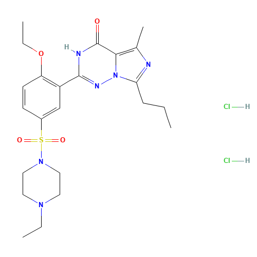 Vardenafil Dihydrochloride Salt (CAS: 224789-15-5) - Chemical Structure and Molecular Formula 
