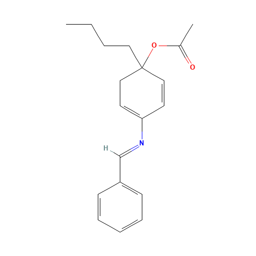 p-Acetoxybenzylidene p-Butylaniline (CAS: 36395-07-0) - Chemical Structure and Molecular Formula 