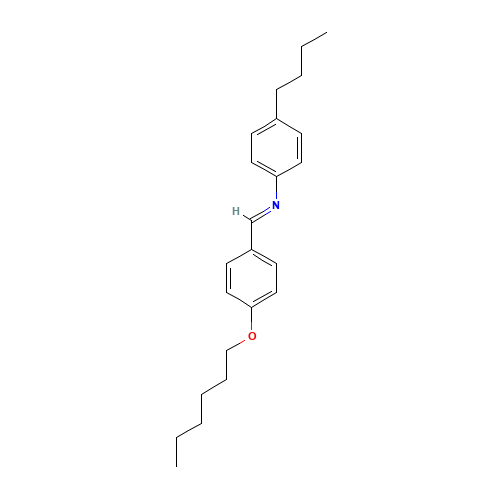 p-Hexyloxybenzylidene p-Butylaniline (CAS: 29743-11-1) - Chemical Structure and Molecular Formula 