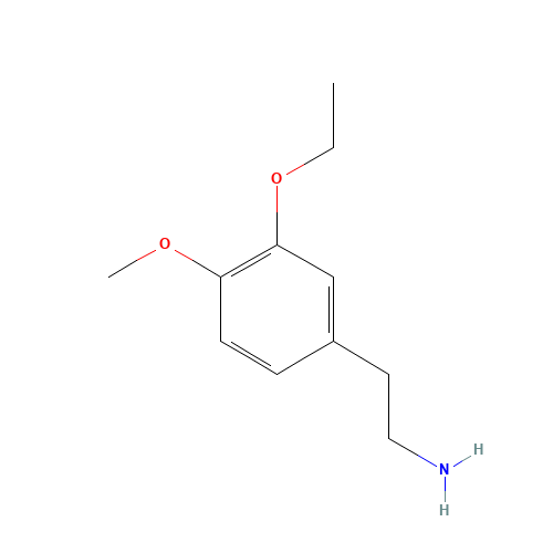 3-Ethoxy-4-methoxyphenethylamine (CAS: 86456-97-5) - Chemical Structure and Molecular Formula 