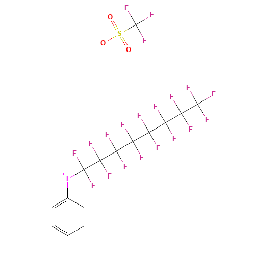 (Perfluoro-n-octyl)phenyliodonium trifluoromethanesulfonate (CAS: 77758-89-5) - Chemical Structure and Molecular Formula 