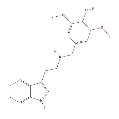 4-{[2-(1H-Indol-3-yl)-ethylamino]-methyl}-2,6-dimethoxy-phenol (CAS: 383149-12-0) - Chemical Structure and Molecular Formula 