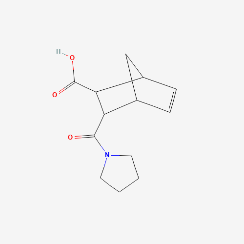 3-(Pyrrolidine-1-carbonyl)-bicyclo[2.2.1]hept-5-ene-2-carboxylic acid (CAS: 436811-25-5) - Chemical Structure and Molecular Formula 