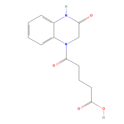5-Oxo-5-(3-oxo-3,4-dihydro-2H-quinoxalin-1-yl)-pentanoic acid (CAS: 436088-60-7) - Chemical Structure and Molecular Formula 