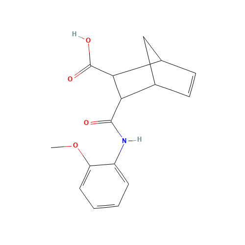 3-(2-Methoxy-phenylcarbamoyl)-bicyclo[2.2.1]hept-5-ene-2-carboxylic acid (CAS: 61894-11-9) - Related Chemical Product