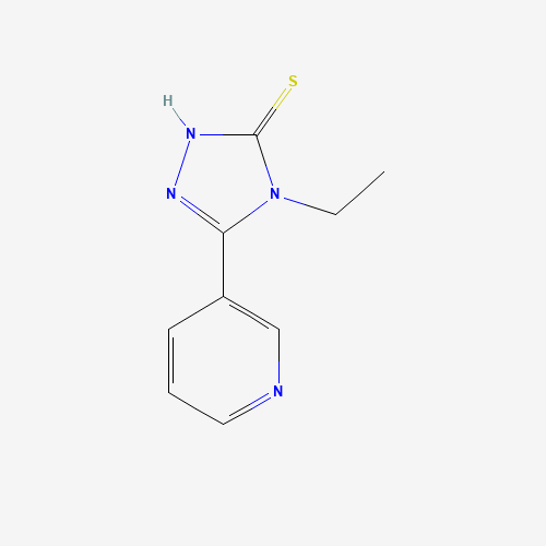 4-Ethyl-5-pyridin-3-yl-4H-[1,2,4]triazole-3-thiol (CAS: 26131-68-0) - Chemical Structure and Molecular Formula 