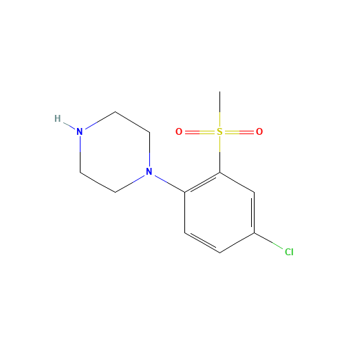 1-[4-Chloro-2-(methylsulfonyl)phenyl]piperazine (CAS: 849035-68-3) - Chemical Structure and Molecular Formula 