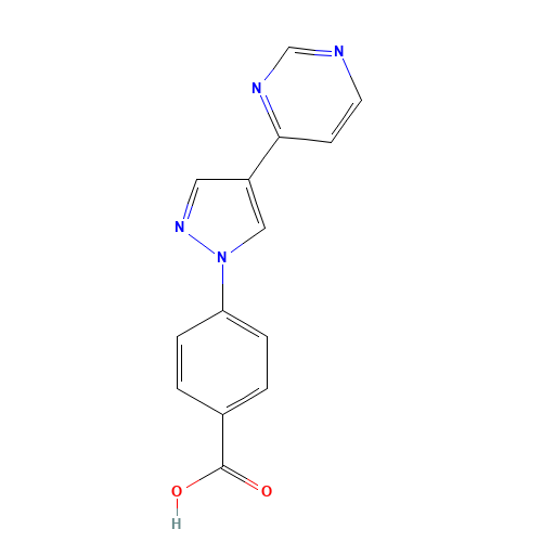 4-(4-Pyrimidin-4-yl-1H-pyrazol-1-yl)benzoic acid (CAS: 849924-98-7) - Chemical Structure and Molecular Formula 