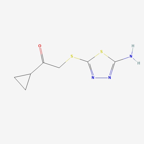 2-(5-Amino-[1,3,4]thiadiazol-2-ylsulfanyl)-1-cyclopropyl-ethanone (CAS: 309283-44-1) - Chemical Structure and Molecular Formula 
