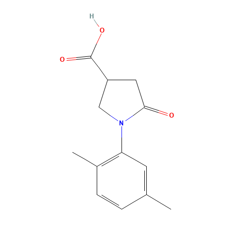 1-(2,5-Dimethyl-phenyl)-5-oxo-pyrrolidine-3-carboxylic acid (CAS: 63674-68-0) - Chemical Structure and Molecular Formula 