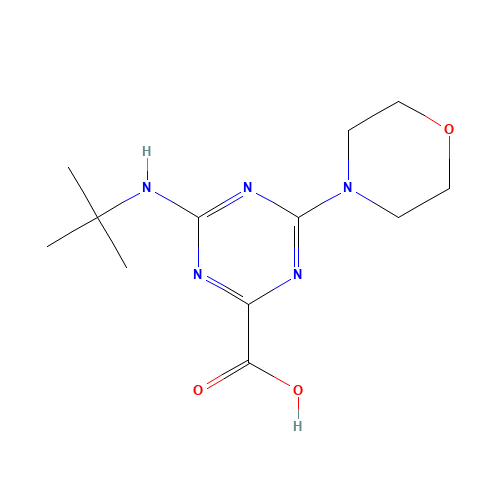 4-tert-Butylamino-6-morpholin-4-yl-[1,3,5]triazine-2-carboxylic acid (CAS: 626223-45-8) - Related Chemical Product