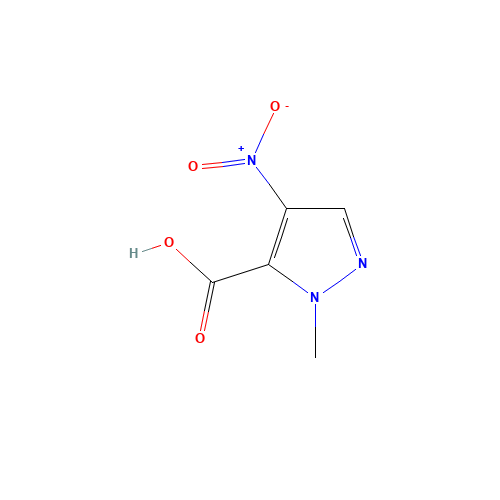 1-Methyl-4-nitro-5-pyrazolecarboxylic acid (CAS: 92534-69-5) - Chemical Structure and Molecular Formula 