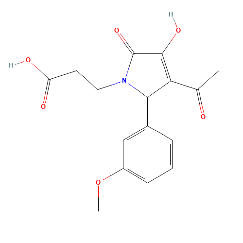 3-[3-Acetyl-4-hydroxy-2-(3-methoxy-phenyl)-5-oxo-2,5-dihydro-pyrrol-1-yl]-propionic acid (CAS: 436088-34-5) - Related Chemical Product