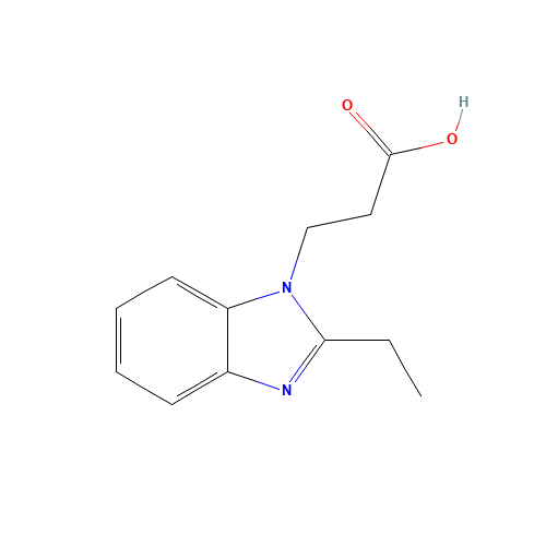 3-(2-Ethyl-benzoimidazol-1-yl)-propionic acid hydrochloride (CAS: 637322-36-2) - Chemical Structure and Molecular Formula 