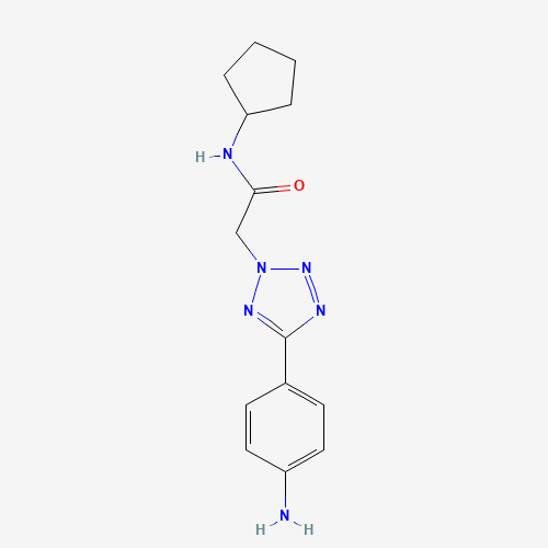 2-[5-(4-Amino-phenyl)-tetrazol-2-yl]-N-cyclopentyl-acetamide (CAS: 436092-98-7) - Chemical Structure and Molecular Formula 