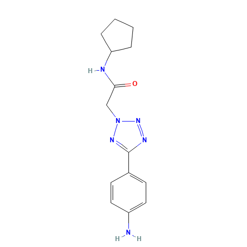 2-[5-(4-Amino-phenyl)-tetrazol-2-yl]-N-cyclopentyl-acetamide (CAS: 436092-98-7) - Chemical Structure and Molecular Formula 