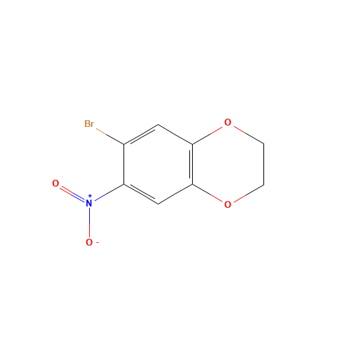 6-Bromo-7-nitrobenzo(1,4)dioxan (CAS: 59820-92-7) - Chemical Structure and Molecular Formula 