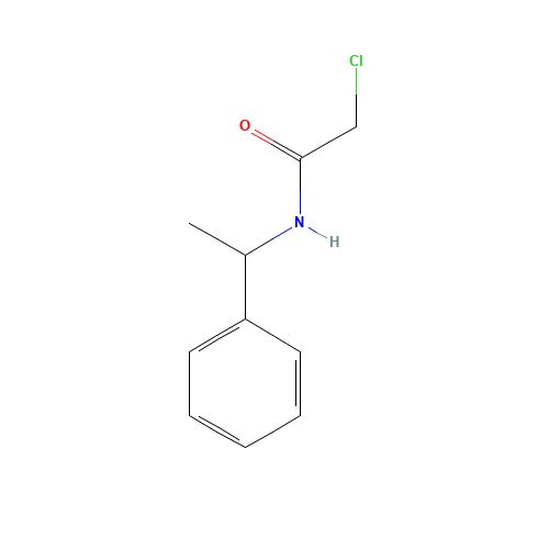 2-Chloro-N-(1-phenyl-ethyl)-acetamide (CAS: 13230-80-3) - Chemical Structure and Molecular Formula 