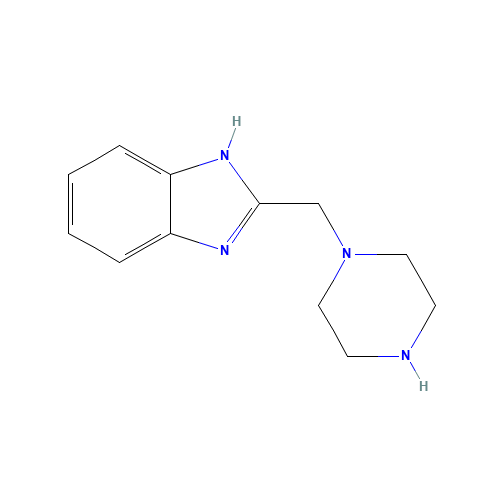 2-Piperazin-1-ylmethyl-1H-benzoimidazole (CAS: 59052-85-6) - Chemical Structure and Molecular Formula 