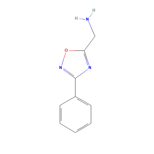 C-(3-Phenyl-[1,2,4]oxadiazol-5-yl)-methylamine (CAS: 90564-77-5) - Chemical Structure and Molecular Formula 