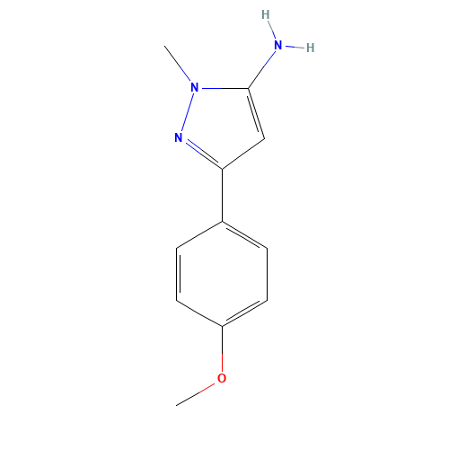 5-(4-Methoxy-phenyl)-2-methyl-2H-pyrazol-3-ylamine (CAS: 92469-35-7) - Chemical Structure and Molecular Formula 