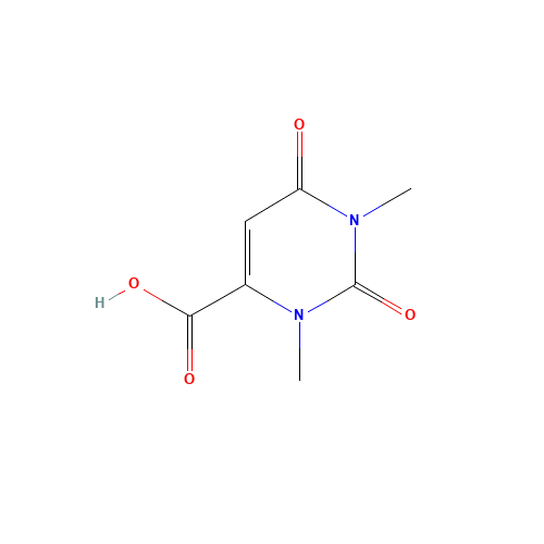 1,3-Dimethyl-2,6-dioxo-1,2,3,6-tetrahydro-pyrimidine-4-carboxylic acid (CAS: 4116-38-5) - Chemical Structure and Molecular Formula 