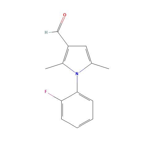 1-(2-Fluoro-phenyl)-2,5-dimethyl-1H-pyrrole-3-carbaldehyde (CAS: 153881-54-0) - Chemical Structure and Molecular Formula 
