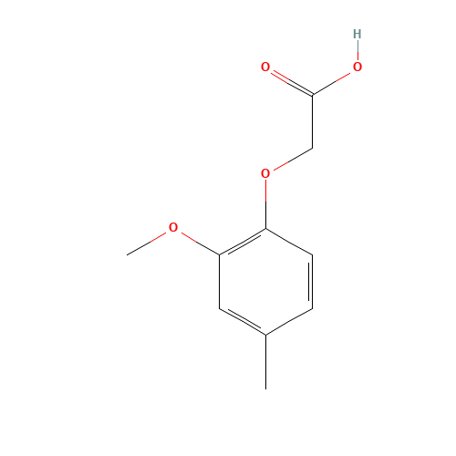 (2-Methoxy-4-methyl-phenoxy)-acetic acid (CAS: 6270-23-1) - Chemical Structure and Molecular Formula 
