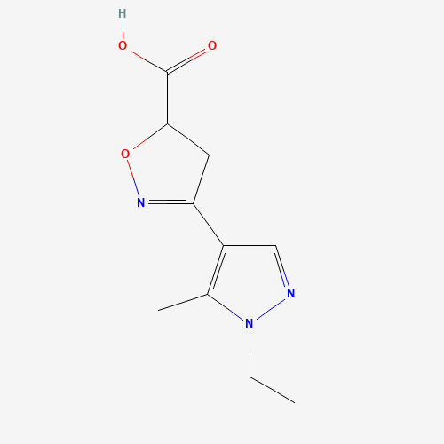 3-(1-Ethyl-5-methyl-1H-pyrazol-4-yl)-4,5-dihydro-isoxazole-5-carboxylic acid (CAS: 957258-38-7) - Related Chemical Product