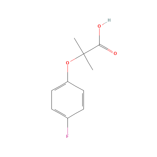 2-(4-Fluoro-phenoxy)-2-methyl-propionic acid (CAS: 587-11-1) - Chemical Structure and Molecular Formula 