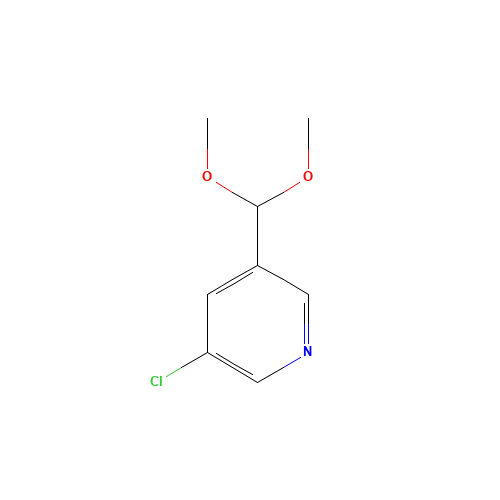 3-Chloro-5-dimethoxymethyl-pyridine (CAS: 879326-81-5) - Chemical Structure and Molecular Formula 