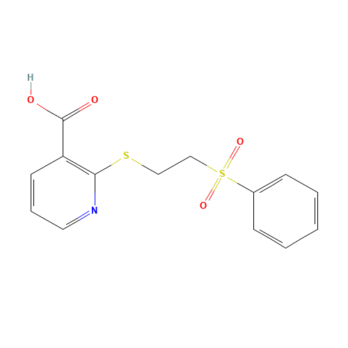 2-(2-(Phenylsulfonyl)ethylthio)nicotinic acid (CAS: 175203-21-1) - Chemical Structure and Molecular Formula 