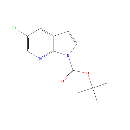 5-Chloro-pyrrolo[2,3-b]pyridine-1-carboxylic acid tert-butyl ester (CAS: 928653-82-1) - Chemical Structure and Molecular Formula 