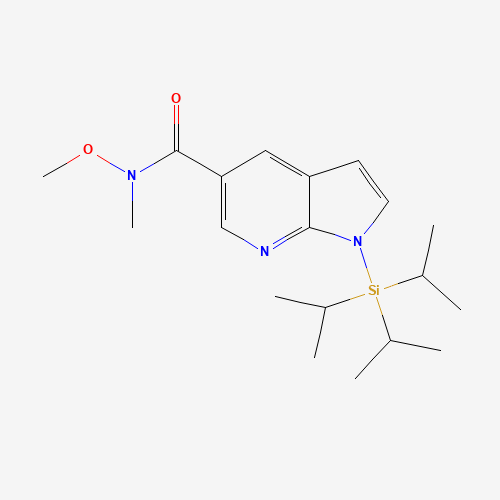 1-Triisopropylsilanyl-1H-pyrrolo[2,3-b]pyridine-5-carboxylic acid methoxy-methyl-amide (CAS: 944937-28-4) - Related Chemical Product