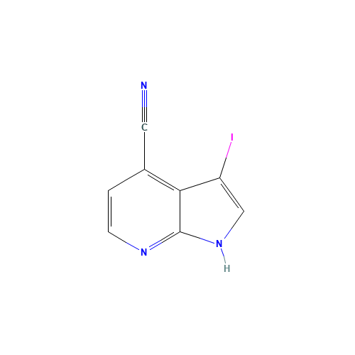 3-Iodo-1H-pyrrolo[2,3-b]pyridine-4-carbonitrile (CAS: 956485-59-9) - Chemical Structure and Molecular Formula 