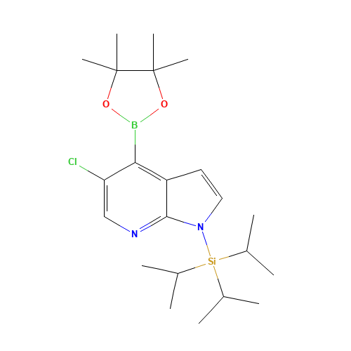 5-Chloro-4-(4,4,5,5-tetramethyl-[1,3,2]dioxaborola n-2-yl)-1-triisopropylsilanyl-1H-pyrrolo[2,3-b]py (CAS: 1072152-34-1) - Related Chemical Product