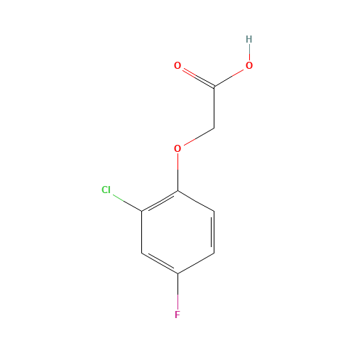 (2-Chloro-4-fluorophenoxy)acetic acid (CAS: 399-41-7) - Chemical Structure and Molecular Formula 