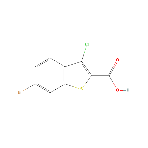 6-Bromo-3-chloro-1-benzothiophene-2-carboxylic acid (CAS: 438613-29-7) - Chemical Structure and Molecular Formula 