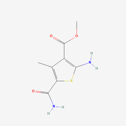 Methyl 2-amino-5-(aminocarbonyl)-4-methylthiophene-3-carboxylate (CAS: 350996-94-0) - Chemical Structure and Molecular Formula 