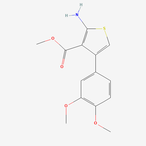 Methyl 2-amino-4-(3,4-dimethoxyphenyl)thiophene-3-carboxylate (CAS: 350997-14-7) - Chemical Structure and Molecular Formula 