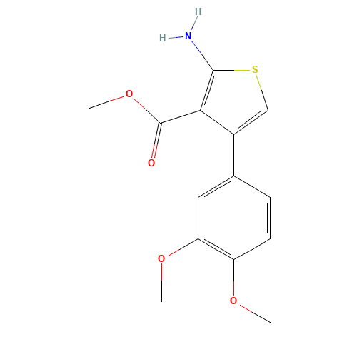 Methyl 2-amino-4-(3,4-dimethoxyphenyl)thiophene-3-carboxylate (CAS: 350997-14-7) - Chemical Structure and Molecular Formula 