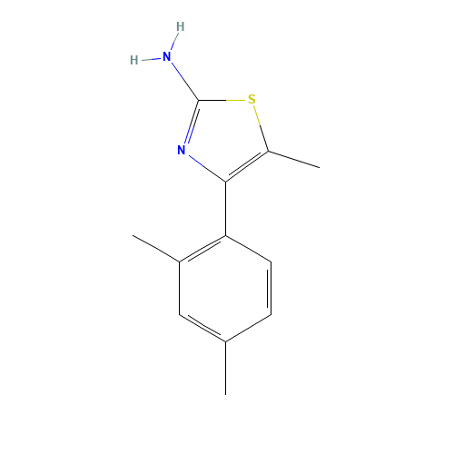 4-(2,4-Dimethylphenyl)-5-methyl-1,3-thiazol-2-amine (CAS: 438227-56-6) - Chemical Structure and Molecular Formula 