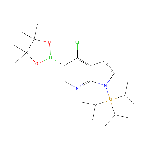 4-Chloro-1-(triisopropylsilyl)-1H-pyrrolo[2,3-B]-pyridine-5-boronic acid pinacol ester (CAS: 1045857-94-0) - Chemical Structure and Molecular Formula 