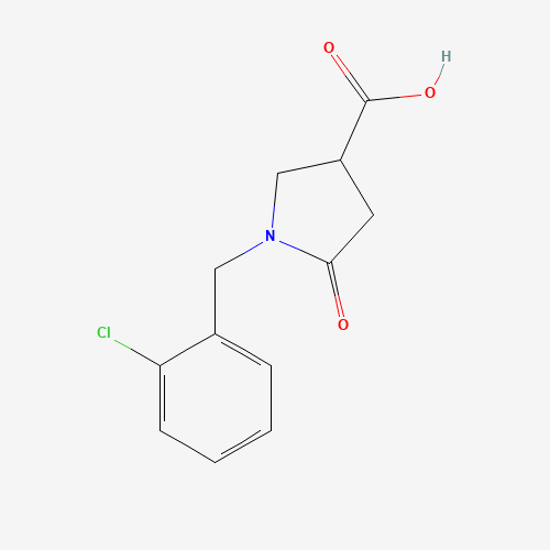1-(2-Chloro-benzyl)-5-oxo-pyrrolidine-3-carboxylic acid (CAS: 175205-45-5) - Chemical Structure and Molecular Formula 