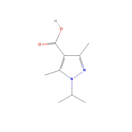 1-Isopropyl-3,5-dimethyl-1H-pyrazole-4-carboxylic acid (CAS: 1007542-01-9) - Chemical Structure and Molecular Formula 
