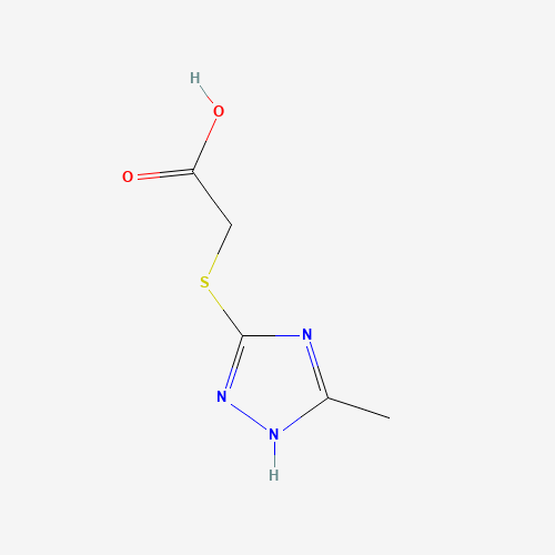 [(3-Methyl-1H-1,2,4-triazol-5-yl)thio]acetic acid (CAS: 64679-65-8) - Chemical Structure and Molecular Formula 