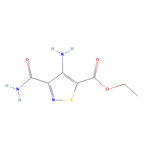 Ethyl 4-amino-3-(aminocarbonyl)isothiazole-5-carboxylate (CAS: 54968-74-0) - Chemical Structure and Molecular Formula 
