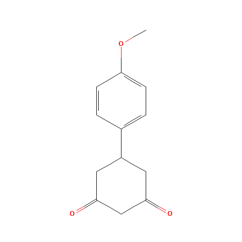 5-(4-Methoxyphenyl)cyclohexane-1,3-dione (CAS: 1774-12-5) - Chemical Structure and Molecular Formula 